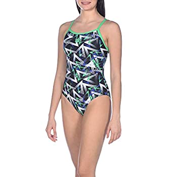【中古】【輸入品・未使用】Arena Power Triangle Light Drop Back MaxLife One Piece Swimsuit, Black - Golf Green, 22|スカイマーケットプラス