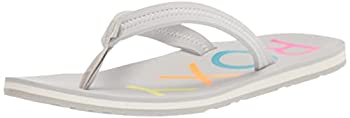 【中古】【インポート品・未当て嵌める】Roxy レディース フリップフロップサンダル, ともし火薄墨色, 6 ビーチサンダル-レディース靴