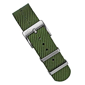 【中古】【輸入品・未使用】B & R Bands ナイロン織生地 NATOスタイル 腕時計バンドストラップ - カラー選択可能 - 20mm 22mm 22mm グリーン｜スカイマーケットプラス