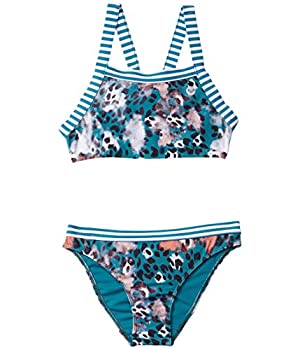 【中古】【輸入品・未使用】Roxy Kids Girl's Island Trip Crop Top Set (Big Kids) Ocean Depths Leopard 10 Big Kids｜スカイマーケットプラス
