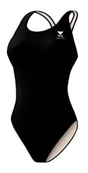 【中古】【インポート品・未当てはめる】TYR お嬢さん用水着 無地 マックスうしろ側 運動競技 22 黒いこと