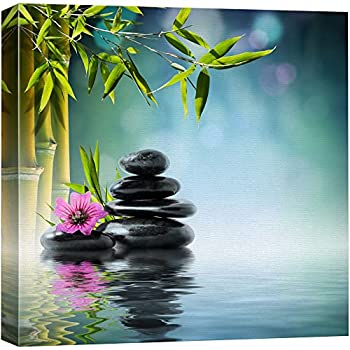 【中古】【輸入品・未使用】キャンバス壁アート???マッサージで自然???Lily、ストーン、竹???Zen concept |現代ホーム装飾キャンバス印刷ジークレー印刷Wrapped &｜スカイマーケットプラス