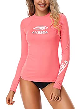【中古】【輸入品・未使用】AXESEA レディース ラッシュガード 長袖 アクティブトップ UPF 50+ ラッシュガード スイムシャツ サーフ水着 US サイズ: Medium カラー: ピンク｜スカイマーケットプラス
