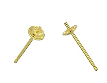 【中古】【輸入品・未使用】金メッキ 925スターリングシルバー イヤリングポストフラットボード接着ポストセッティング 耳ナット安全バック付き ジュエリー製作用 3mm cup|スカイマーケットプラス