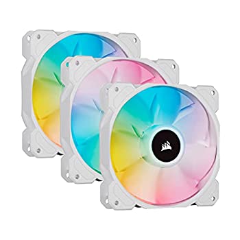 【中古】【インポート品・未当て嵌める】CORSAIR iCUE SP120 RGB ELITE Performance 120粍 PWM Triple Fan Kit with iCUE Lighting Node CORE ホワィト マイコン入れもの気違い 12糎 CO-9050137-