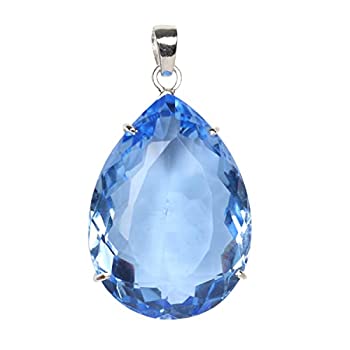 【中古】【輸入品・未使用】GEMHUB 19グラム ライトブルートパーズ 宝石ペンダント チェーンなし 925スターリングシルバー 洋ナシ型 シトリンペンダント チェーンなし|スカイマーケットプラス