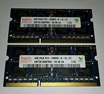 【中古】【輸入品・未使用】Hynix 8GB RAMキット (2x4GB) DDR3 1333mhz SODIMM ノートブックメモリ ノートパソコン PC3-10600s HMT351S6BFR8C-H9