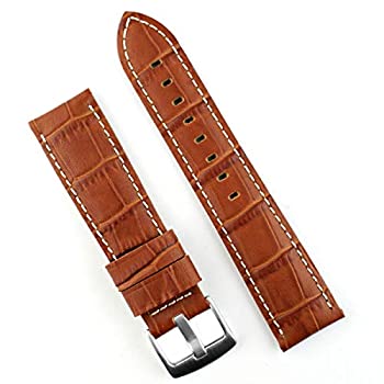 【中古】【輸入品・未使用】Honey Gator white-stitch 22?mmレザーWatch Band for Panerai