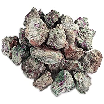 【中古】【輸入品・未使用】Hypnotic Gemsマテリアル: 1?/ 2?lb Ruby inグリーンマトリックスStonesインドから???バルクRaw Rough Natural Rocks For Cabbing、タンブ