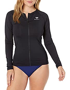 【中古】【輸入品・未使用】Roxy Women's Essentials Long Sleeve Zip-Up Rashguard, Anthracite 21, L