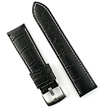 【中古】【輸入品・未使用】B & Rバンド22?mmブラックGatorホワイトステッチレザー時計バンドストラップ???Small長|スカイマーケットプラス