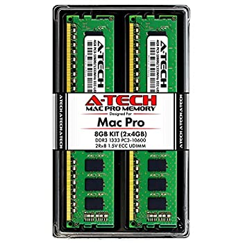 【中古】【インポート品・未当て嵌める】A-Tech 8GB 一揃いの道具 (2x4GB) ECC UDIMM 記憶装置 Mac Pro Mid 2010 \u0026 Mid 2012 (MacPro5,1) | DDR3 1333MHz ECC アンバッファード DIMM マイコン3-10600