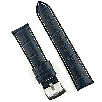 【中古】【輸入品・未使用】B \u0026 Rバンド22?mmネイビーGatorレザー腕時計バンドストラップ(中長)