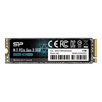 【中古】【輸入品・未使用】シリコンパワー SSD 1TB 3D TLC NAND M.2 2280 PCIe3.0×4 NVMe1.3 P34A60シリーズ 5年保証 SP001TBP34A60M28