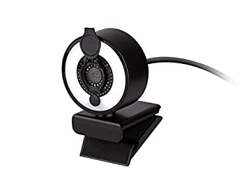 【中古】【輸入品・未使用】Monoprice 2K USB ウェブカメラ LEDライトリングとレンズカバー付き ズーム/スカイプ/マイクロソフトチーム/Cisco Webex/Facebook/デスクトップ/