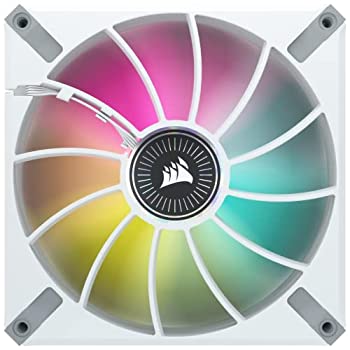 【中古】【インポート品・未当て嵌める】CORSAIR ML140 RGB ELITE 白いこと、AirGuide 付き添い人 140粍 磁気浮かびあがる式 RGB 気違い、2 容器に並べる(Lighting Node CORE 属する) CO-9050115-WW