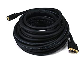 【中古】【インポート品・未当て嵌める】Monoprice 102809?35-feet 22?AWG cl2判定基準HDMI to DVIアダプタ有線テレビ???黒いこと 50フィート 102810 変換コネクタ・ケーブル-パソコン・周辺機器