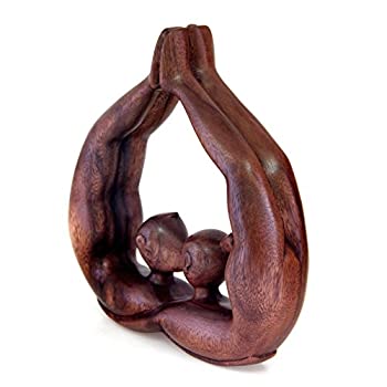 【中古】【輸入品・未使用】NOVICA 57789インチ ハート キス 木製像