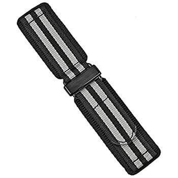 【中古】【輸入品・未使用】B \u0026 R Bands 22mm ジェームズ・ボンド ナイロン製フック N ループ 腕時計バンドストラップ - ブラックステンレススチール - 大型