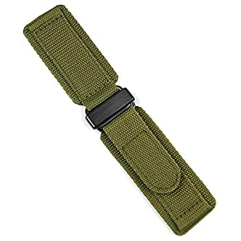 【中古】【輸入品・未使用】B & R Bands 22mm オリーブ ナイロン フック N' ループ 腕時計バンド ストラップ - ブラック ステンレススチール - スモールレングス