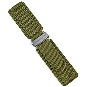 【中古】【輸入品・未使用】B & R Bands 24mm オリーブ ナイロン フック N' ループ ウォッチバンド ストラップ - ステンレススチール - 大型 長さ