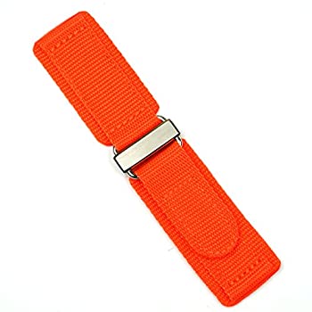 【中古】【輸入品・未使用】B & R Bands 24mm オレンジ ナイロン フック N' ループ 腕時計バンド ストラップ - ステンレススチール - スモールレングス|スカイマーケットプラス
