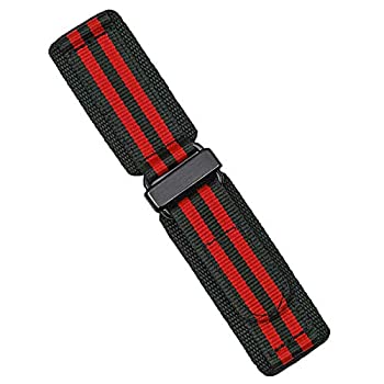 【中古】【輸入品・未使用】B & R Bands 22mm ブラック/レッド ボンド ナイロン フック N' ループ ウォッチバンド ストラップ - ブラック ステンレススチール - ミディアム