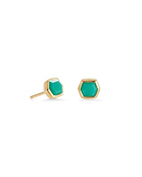 【中古】【輸入品・未使用】Kendra Scott Davie スタッドイヤリング 18Kゴールドヴェルメイル ファインジュエリー レディース, スターリングシルバー 金属, クリソプレーズ｜スカイマーケットプラス
