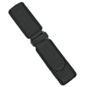 【中古】【輸入品・未使用】B & R Bands 22mm ブラック ナイロン フック N' ループ ウォッチバンド ストラップ - ブラック ステンレススチール - ミディアムレングス