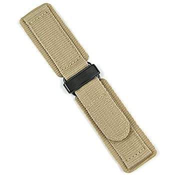 【中古】【輸入品・未使用】B & R バンド 24mm カーキ ナイロン フック N' ループ 腕時計バンド ストラップ - ブラック ステンレススチール - スモールレングス｜スカイマーケットプラス