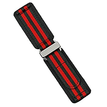 【中古】【輸入品・未使用】B & R バンド 24mm ブラック/レッド ボンド ナイロン フック N' ループ 腕時計バンド ストラップ - ステンレススチール - ミディアムレングス｜スカイマーケットプラス