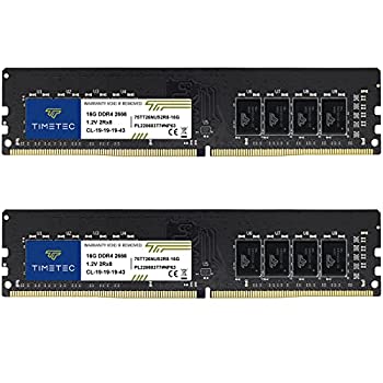 【中古】【輸入品・未使用】Timetec Hynix IC 32GB キット (2x16GB) DDR4 2666MHz PC4-21300 バッファーなし ECC 1.2V CL19 2Rx8 デュアルランク 288ピン UDIMM デスクトッ