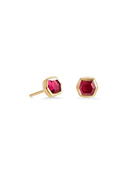 【中古】【輸入品・未使用】Kendra Scott Davie スタッドイヤリング 18Kゴールドヴェルメイル ファインジュエリー レディース, スターリングシルバー 金属, ガーネット|スカイマーケットプラス