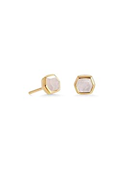 【中古】【輸入品・未使用】Kendra Scott Davie スタッドイヤリング 18Kゴールドヴェルメイル ファインジュエリー レディース, スターリングシルバー 金属, ムーンストーン
