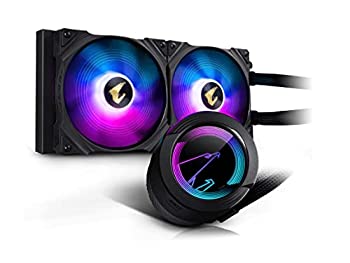 【中古】【インポート品・未当て嵌める】AORUS WATERFORCE 280 AIO 流動体中央処理装置冷房装置 280粍放射体 140粍低響動めきARGB気違い2個付き添い人 回転させる能力のあるなARGB点火装置ダイアログボックスひな形 Intel LG