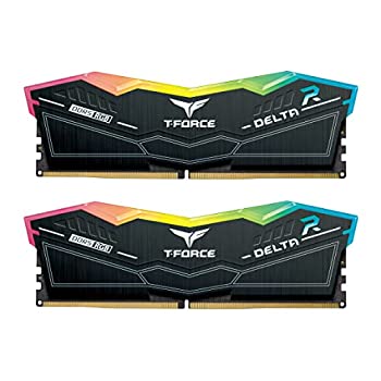 TEAMGROUP T-Force Delta RGB DDR5 Ram 32GB キット (2x16GB) 5600MHz (PC5-44800) CL32 デスクトップメモリーモジュール RAM (ブラック) 600シ
