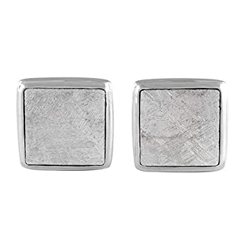 【中古】【輸入品・未使用】Starborn Creations スターリングシルバー スクエア ギベオン 隕石 カフスボタン|スカイマーケットプラス
