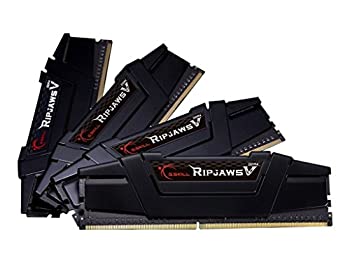 【中古】【インポート品・未当て嵌める】G.SKILL Ripjaws V続きもの F4-3200C16Q-64GVK 64GB DDR4 3200 MHz C 16 1.35 V 記憶装置一揃いの道具 古典派音楽黒いこと