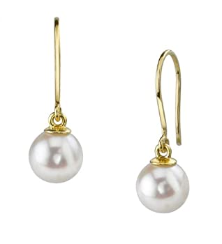 【中古】【輸入品・未使用】THE PEARL SOURCE 14Kゴールド AAAA品質 ラウンド 本物のホワイト淡水養殖パール リンダピアス 女性用|スカイマーケットプラス