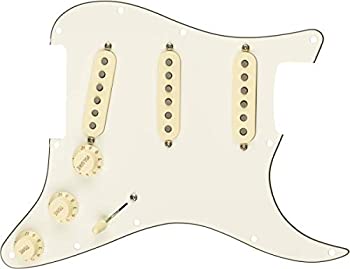 【中古】【輸入品・未使用】Fender ギターパーツ Pre-Wired Strat Pickguard, Tex-Mex SSS, Parchment 11 Hole PG