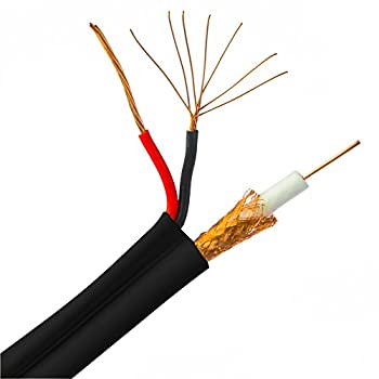 【中古】【インポート品・未当て嵌める】Bulk RG59 Siamese Coaxial/Power Cable, Black, Solid Core (Copper) Coax, 18/2 (18 AWG 2 Conductor) Stranded Copper Power, Pullbox, 500 f