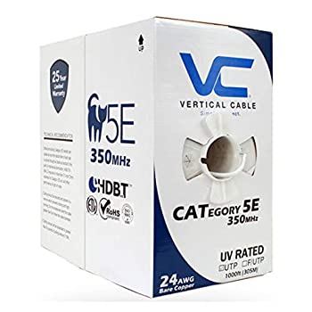 【中古】【輸入品・未使用】Vertical Cable Cat5e, 350 Mhz, UTP, UV Jacket, Outdoor, CMX, 1000ft, White, Bulk Ethernet Cable