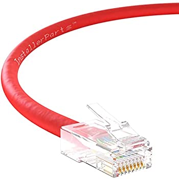 【中古】【インポート品・未当てはめる】InstallerParts イーサネットケーブル CAT5E有線テレビ UTP ブーツなし 20フート 赤いこと 専門的つづき物 1ギガビット/秒ネットワー