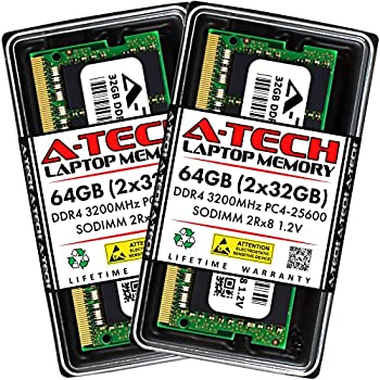 【中古】【インポート品・未当て嵌める】A-Tech 64GB (2x32GB) DDR4 3200MHz SODIMM パソコン4-25600 CL22 1.2V 260-Pin SO-DIMM 万覚え帳マイコン ノートPC 電子計算機 ランダムアクセス記憶装置 記憶装置アッ