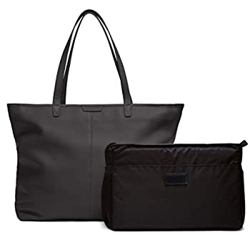 【中古】【インポート品・未当て嵌める】Zippered Downtown Diaper Bag - Full Grain Leather - Black Onyx (black) by Leatherology