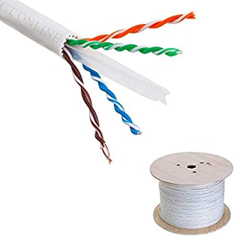 【中古】【インポート品・未当て嵌める】Cables Direct Online Cat6A 1000 Foot Solid Bare Copper 23AWG 4 Pair Bulk Ethernet Cable, Unshielded Twisted Pair (UTP) (White)