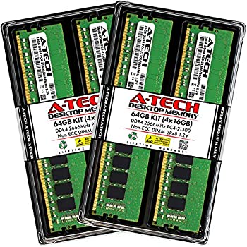 【中古】【インポート品・未当て嵌める】A-Tech 64GB MAX ランダムアクセス記憶装置一揃いの道具 Dell OptiPlex XE3 7070 7060 5070 5060 Tower/SFF - (4 x 16GB) DDR4 2666MHz パソコン4-21300 Non-ECC DIMM 事務机とっ始め