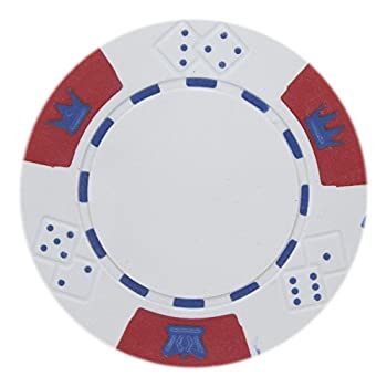 【中古】【輸入品・未使用】(White) - Brybelly Crown & Dice Poker Chip Heavyweight 14-gramme Clay Composite - Pack of 50｜スカイマーケットプラス
