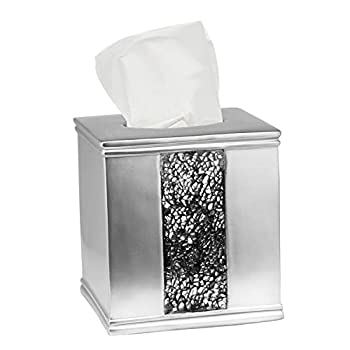 【中古】【インポート品・未当て嵌める】Popular Bath\"Sinatra Silver\"" Tissue Box"
