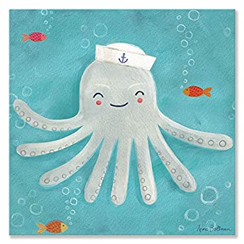 【中古】【輸入品・未使用】Oopsy Daisy Fine Art for Kids Let 's Set Sail Octopusキャンバス壁アートby Anne Bollman 10 x 10\